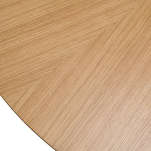 VIG Furniture Weiss Mid-Century Round Oak Dining Table, 54" Seating For 6, Natural Woodgrain Veneer, Sturdy Pedestal VGMA-MIT-5346-RND-NAT