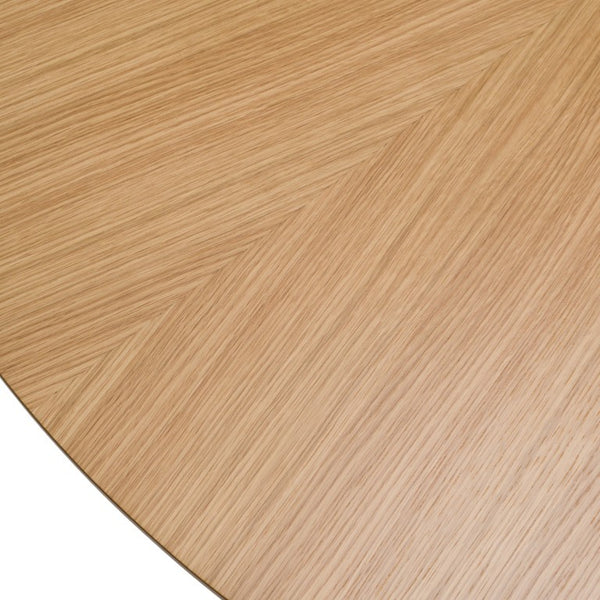 VIG Furniture Weiss Mid-Century Round Oak Dining Table, 54" Seating For 6, Natural Woodgrain Veneer, Sturdy Pedestal VGMA-MIT-5346-RND-NAT