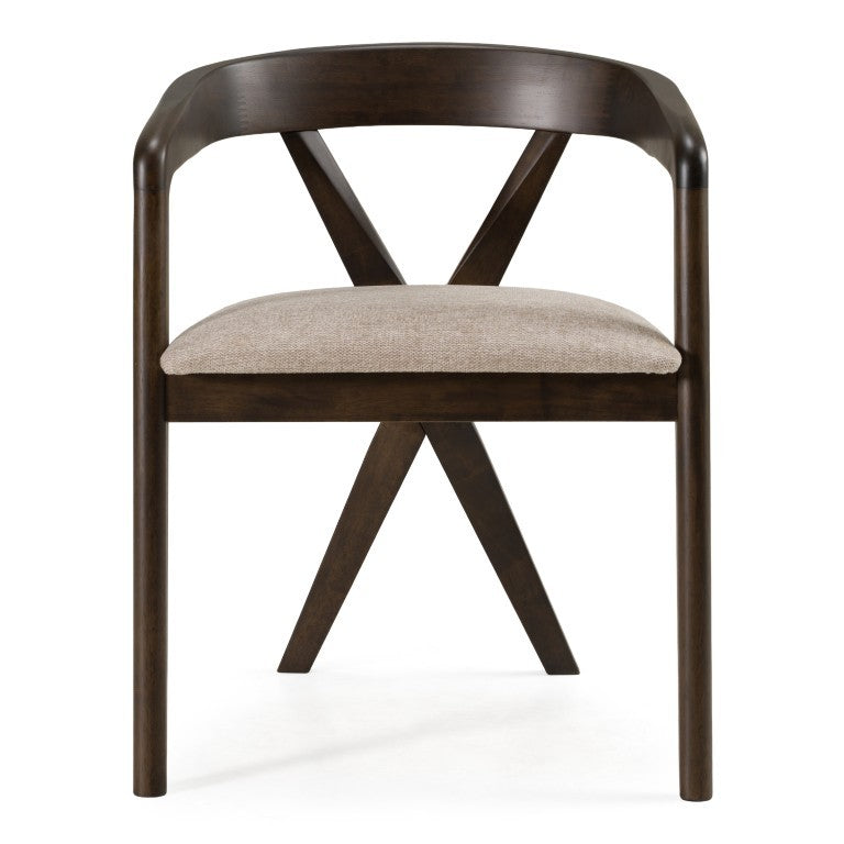 VIG Furniture Weiss Mid-Century Dining Chair In Light Grey Brego Fabric With Wenge Rubberwood Frame, Comfortable Supportive Seating VGMA-MI-1181-WNG
