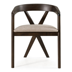 VIG Furniture Weiss Mid-Century Dining Chair In Light Grey Brego Fabric With Wenge Rubberwood Frame, Comfortable Supportive Seating VGMA-MI-1181-WNG