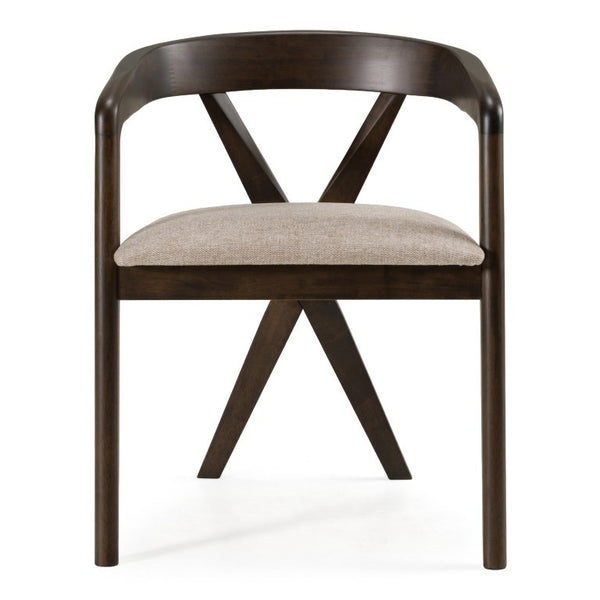 VIG Furniture Weiss Mid-Century Dining Chair In Light Grey Brego Fabric With Wenge Rubberwood Frame, Comfortable Supportive Seating VGMA-MI-1181-WNG