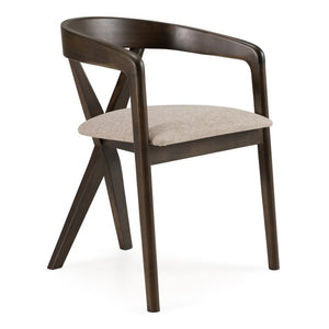 VIG Furniture Weiss Mid-Century Dining Chair In Light Grey Brego Fabric With Wenge Rubberwood Frame, Comfortable Supportive Seating VGMA-MI-1181-WNG