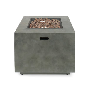 English Elm Outdoor Square Propane Fire Pit Powder Coated Iron 50000 Btu Patio Heater 62837.00CONRT-50K