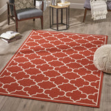 Christopher Knight Home® Outdoor Rug: Meridian Red/Ivory Quatrefoil 5’3” X 7’6”