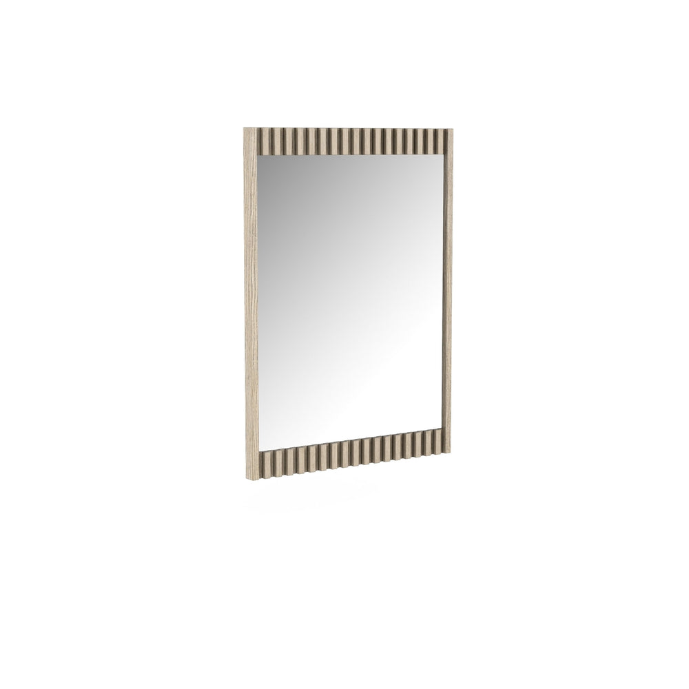A.R.T. Furniture North Side Mirror - Transitional Slat Design In Shale Finish, Wall-mount Or Dresser Attachment Option Brown Parrawood Solids,Quarter Figured,Fiddle Ash Veneer,Glass 269120-2556