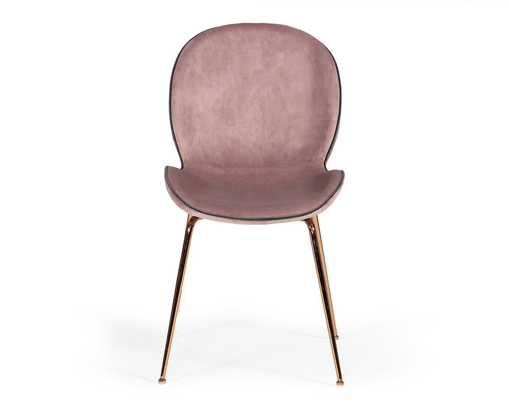 Vig Furniture Modrest Yara Modern Grey Velvet Dining Chair Set With Bronze Legs For Stylish Comfort & Elegance Other  Vghr3393-pnk