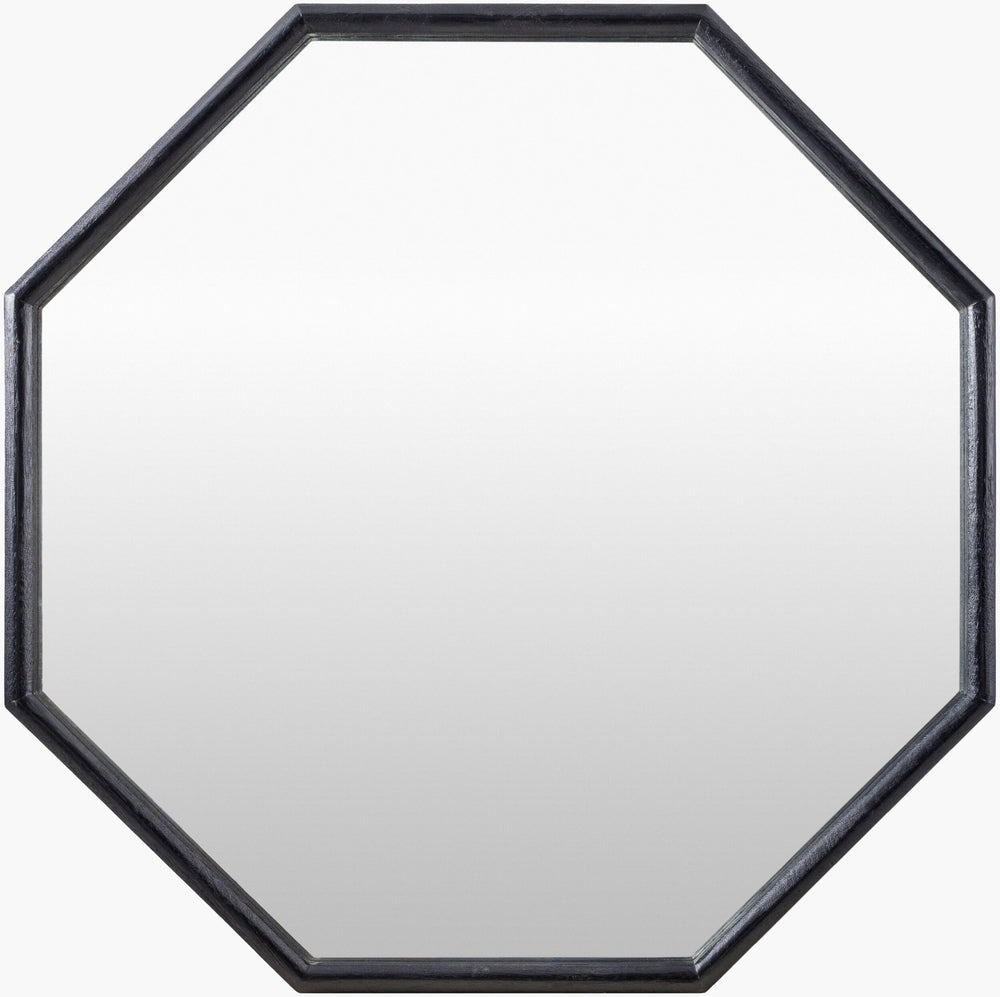 Surya Weipa Rustic Country Cottage 40" Accent Mirror - Charming Wall Decor For Timeless Elegance Frame, Black Mango Wood Wep002-40401