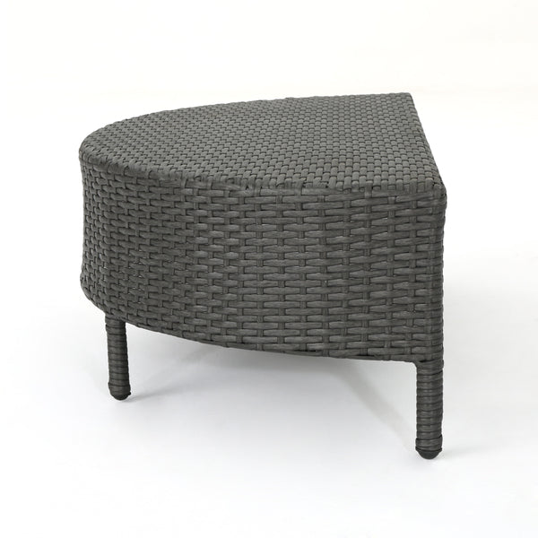 English Elm Christopher Knight Home® - PT LIMON Coffee Table – Stylish Faux Rattan & Iron Frame, No Assembly, 270 lb Capacity, Modern Low Profile Table Grey 54787.00GRY