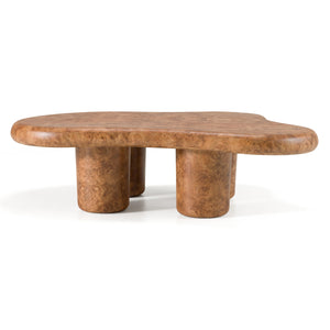 Vig Furniture Modrest Weskan - Luxurious Modern Faux Burl Coffee Table With Unique Freeform Design & Elegance Orange  Vgvc-ct25098