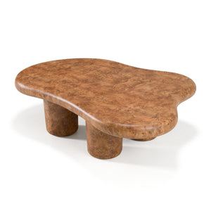 Vig Furniture Modrest Weskan - Luxurious Modern Faux Burl Coffee Table With Unique Freeform Design & Elegance Orange  Vgvc-ct25098