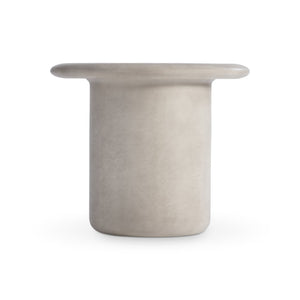 Bernhardt Bernhardt Modern Decliff Side Table In Pumice Cast Resin — Sculptural Pedestal Accent, 26"W X22"D 530130