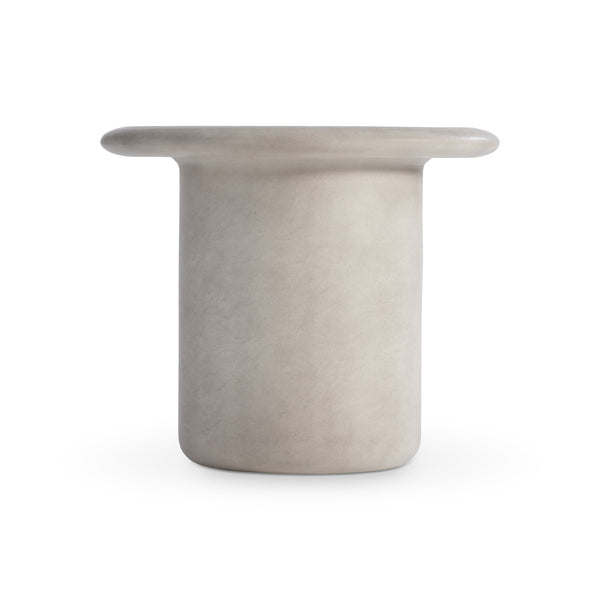 Bernhardt Bernhardt Modern Decliff Side Table In Pumice Cast Resin — Sculptural Pedestal Accent, 26"W X22"D 530130