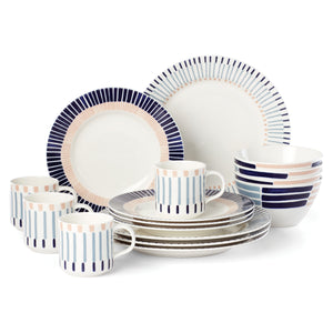 Lenox Kate Spade Brook Lane 16-Piece Set Blue, WHITE PORCELAIN 891975