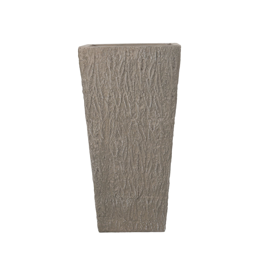 English Elm Mgo Concrete Tall Column Outdoor Planter with Pleated Stone Finish for Patio or Porch 73368.00