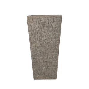 English Elm Mgo Concrete Tall Column Outdoor Planter with Pleated Stone Finish for Patio or Porch 73368.00
