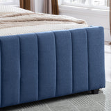 Christopher Knight Home® - Noble House - Antoinette Fully-Upholstered Bed Frame - Queen-Size - Traditiona - Navy Blue