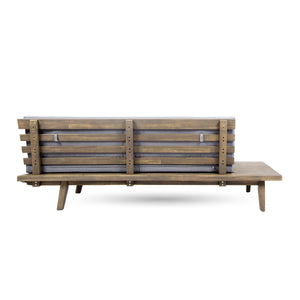 English Elm Hillcrest Solid Acacia Corner Sofa with Built-in Side Table for Outdoor Living 61288.00L-R-TSET