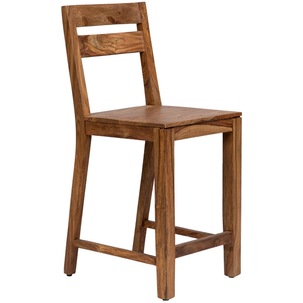 Porter Designs Porter Urban Solid Sheesham Wood Counter Height Dining Chairs, Set Of 2 – Eco-friendly Design! Natural Wood 07-117-11-1404