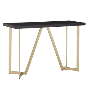 Homelegance By Top-Line DuBose Black and Gold Metal Base Sofa Table Black Metal