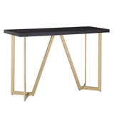 DuBose Black and Gold Metal Base Sofa Table