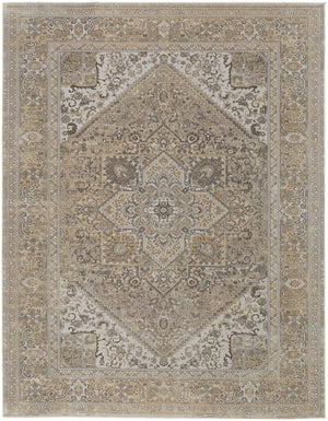 Feizy Rugs Celene Vintage-inspired Floral Medallion Rug – Luxurious Machine-made Design For Timeless Elegance Brown,Ivory,Tan Viscose,Polyester Cel39kxfbgebrnc02
