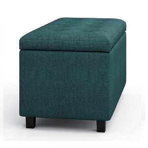 English Elm Cosmopolitan Teal Storage Ottoman - Elegant, Versatile Design With Hidden Compartment For Organizing Essentials B136P159774
