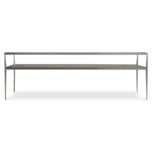 Bernhardt Bernhardt Cornelia Nebbia Glass Cocktail Table With Brushed Stainless Frame And Slim Tapered Legs 331021