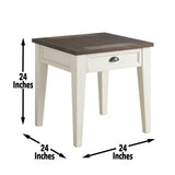 Steve Silver Cayla End Table Dark Oak/White CY100EKW