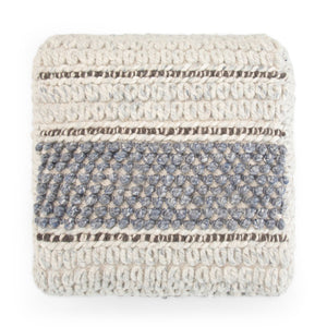English Elm Grady Square Pouf - Handcrafted Blue & Natural Accent Piece For Stylish Seating & Footrest Use B136P159321