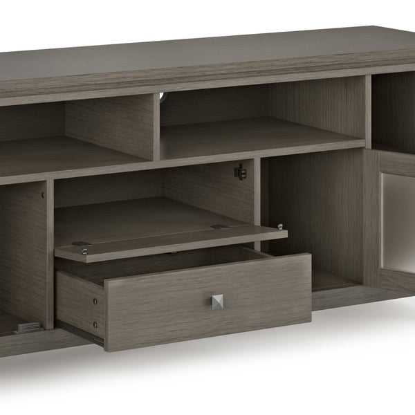 English Elm Cosmopolitan 72" Wide Tv Media Stand - Rustic Farmhouse Grey With Ample Storage & Cable Management B136P158553
