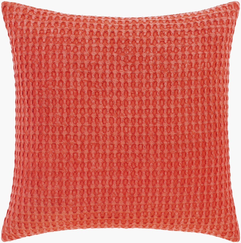 Livabliss Waffle Woven Cotton Accent Pillow Square Textured Grid for Farmhouse Living Rooms WFL003-2222D