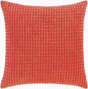 Livabliss Waffle Woven Cotton Accent Pillow Square Textured Grid for Farmhouse Living Rooms WFL003-2222D