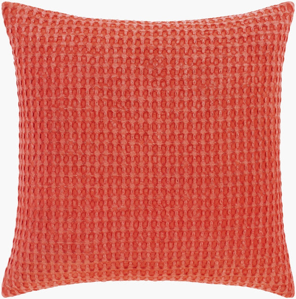 Livabliss Waffle Woven Cotton Accent Pillow Square Textured Grid for Farmhouse Living Rooms WFL003-2222D