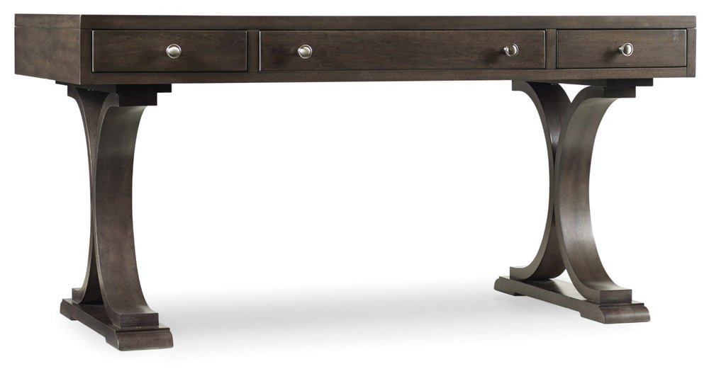 Hooker Furniture South Park 60'' Writing Desk With Natural Maple Top, Dusky Gray Case, Satin Nickel Hardware & Storage 5078-10458