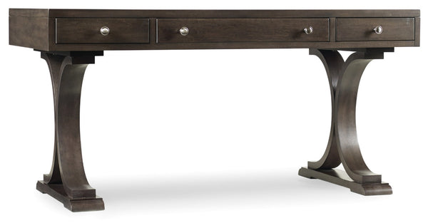 Hooker Furniture South Park 60'' Writing Desk With Natural Maple Top, Dusky Gray Case, Satin Nickel Hardware & Storage 5078-10458