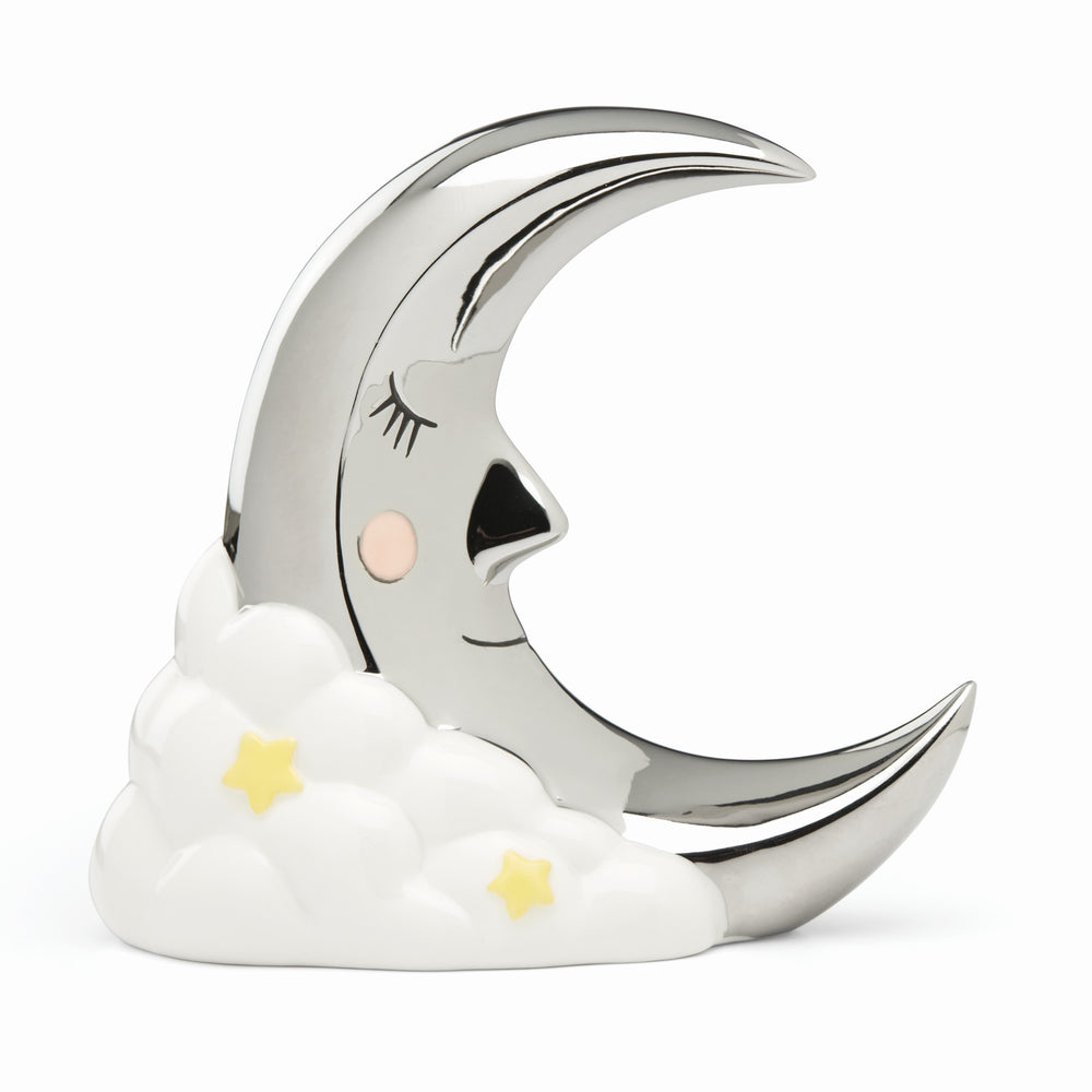 Lenox Reed and Barton Sweet Dreams Silverplated Porcelain Moon Coin Bank Metallic, NO COLOR MULTI 894459
