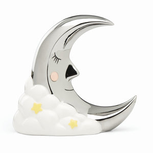 Lenox Reed and Barton Sweet Dreams Silverplated Porcelain Moon Coin Bank Metallic, NO COLOR MULTI 894459