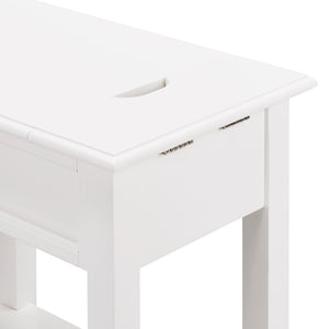 Homelegance By Top-Line Cerie 1-Drawer Side Table with Charging Station White Wood