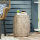 Christopher Knight Home® - Noble House - Aranda Outdoor Lightweight Concrete Side Table, Natural Wood