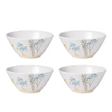 Wildflowers Stoneware All-Purpose Bowls, Set of 4 - Floral Motif, Microwave & Dishwasher Safe