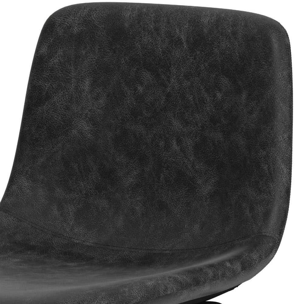 English Elm Jolie Bar Stool Set Of 2 - Modern Industrial Design In Distressed Charcoal Grey Vegan Leather B136P158758
