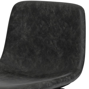 English Elm Jolie Bar Stool Set Of 2 - Modern Industrial Design In Distressed Charcoal Grey Vegan Leather B136P158758