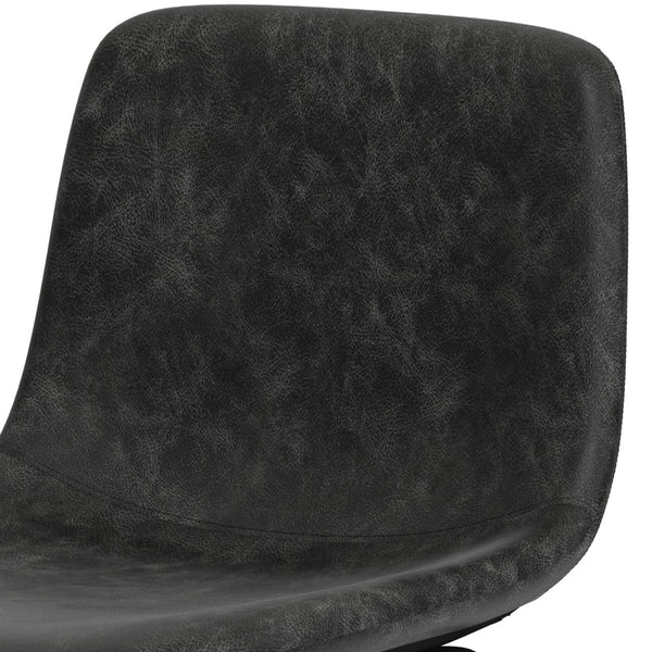 English Elm Jolie Bar Stool Set Of 2 - Modern Industrial Design In Distressed Charcoal Grey Vegan Leather B136P158758