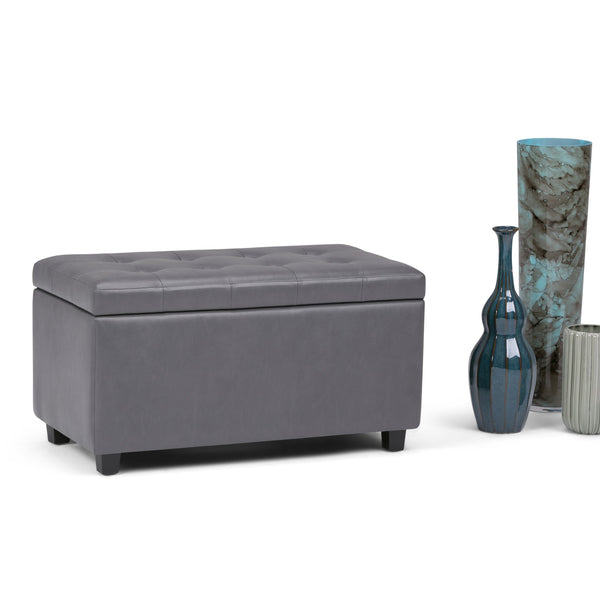 English Elm Cosmopolitan Storage Ottoman In Stone Grey - Stylish, Versatile Seating & Hidden Storage Solution B136P159772