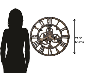 Hekman Furniture 625275 Allentown Oversized Antique Wall Clock - Rustic Charm & Durable Design For Timeless Decor Polyresin Allentown Wall Clock 625275