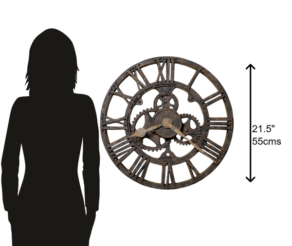 Hekman Furniture 625275 Allentown Oversized Antique Wall Clock - Rustic Charm & Durable Design For Timeless Decor Polyresin Allentown Wall Clock 625275