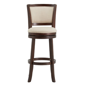 Homelegance By Top-Line Astin Upholstered Back Swivel Stool Beige Rubberwood