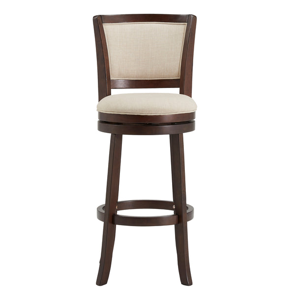 Homelegance By Top-Line Astin Upholstered Back Swivel Stool Beige Rubberwood