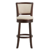 Homelegance By Top-Line Astin Upholstered Back Swivel Stool Beige Rubberwood