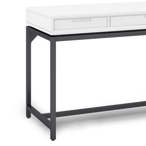 English Elm Banting Mid Century Desk - Stylish White Workspace With Storage, Modern Industrial Design & Durability B136P158460